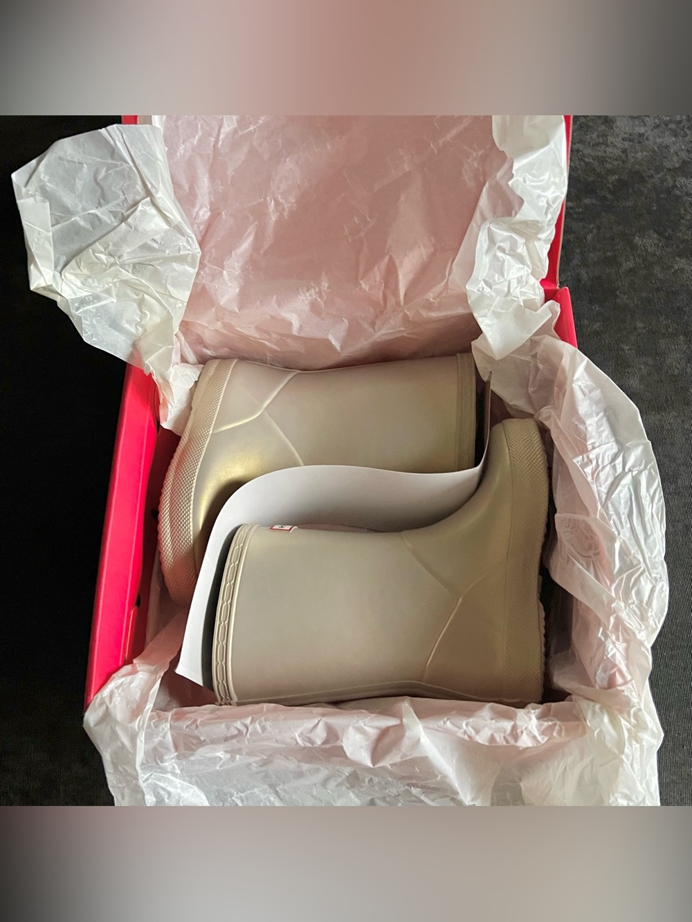 Hunter Kids First Classic Nebula Boots in Pale Gold Size 10